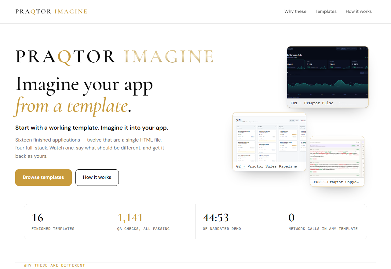 The Praqtor Imagine template gallery